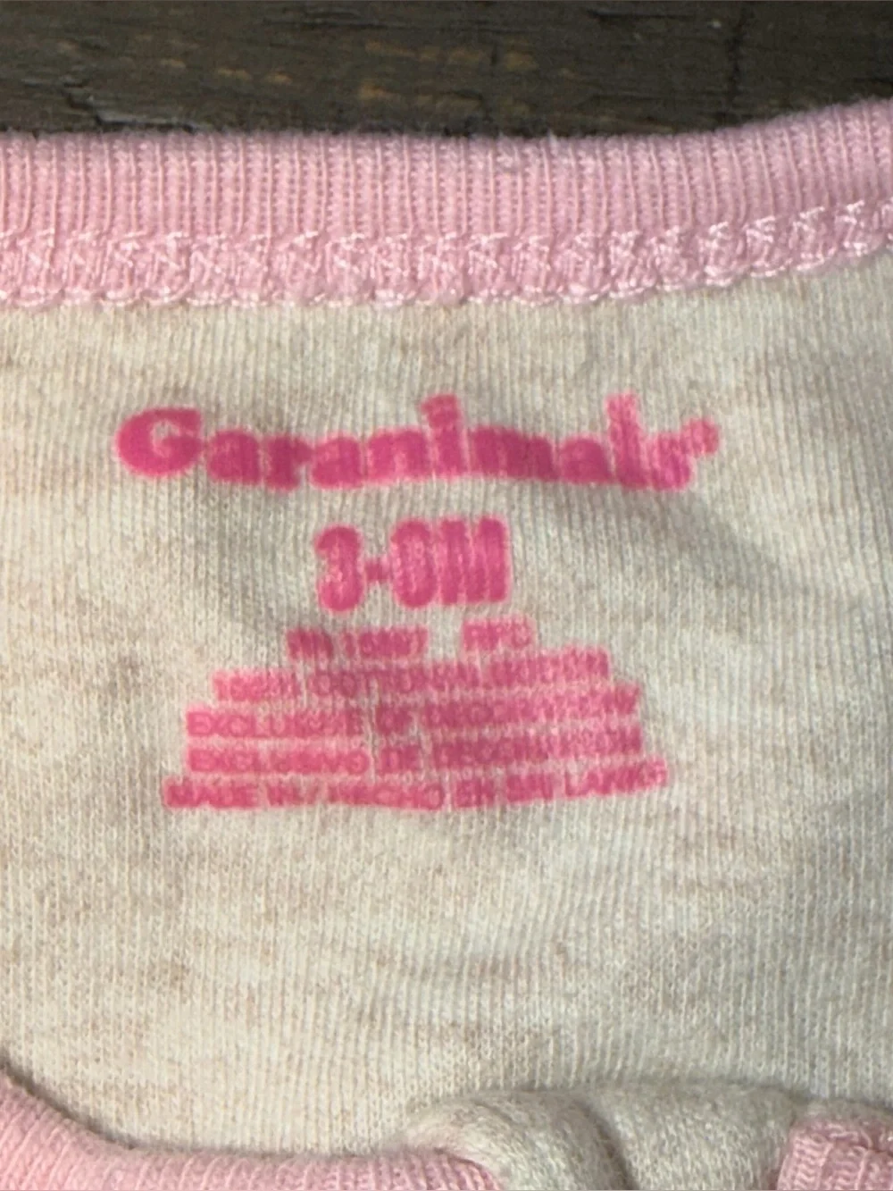 Girls 3-6 month pajamas outfit Baby Cream and Pink Cozy Footed One-Piece